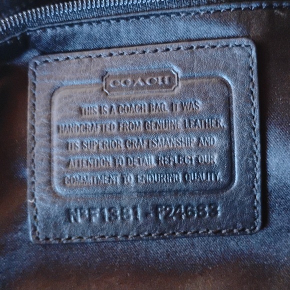 Coach Vintage Black Leather Tote/ messenger large Bag - Picture 11 of 16